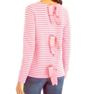 NWOT Crown & Ivy Bow Detail Striped Tee medium